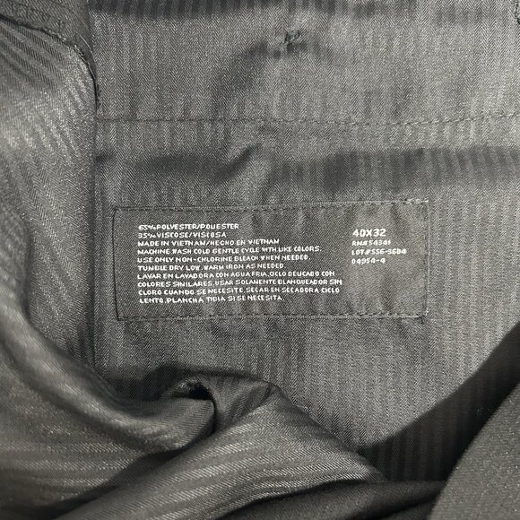 JF J. Ferrar Men Black Modern Fit Dress Pants Straight Leg Flat Front Tag 40x32 - Picture 5 of 9